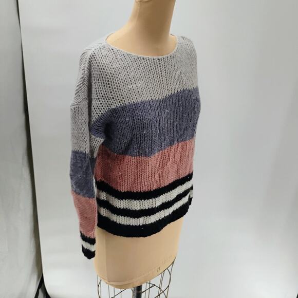 Lucky Brand Sweater Bold Stripe Pullover Multicolor Sz S wool blend - Picture 10 of 13